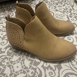 Tan faux leather booties